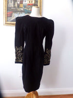 Vintage Velvet Embelished Dress Baroque