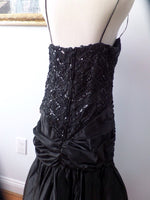 Vintage Black Sequin Bustier Style Dress Steampunk