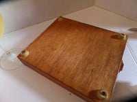 Vintage Mid Century Wood Tile Cutting Board Cheese Charcuterie Board with Serving Accessories