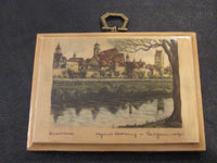 Vintage Decoupage Plaque European City Travel Wall Hanging The Rhine River Germany Austria