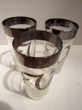 Vintage Queens Lusterware Glassware Monogrammed Initial V Initial S Initial C Initial G Dorothy Thorpe Style Silver Band Initial Tumblers