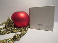 Vintage  Department 56 Mercury Glass Large Votive Holder Red Christmas Ornament Candleholder Collectible Christmas Decor In Orginal Box