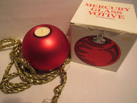 Vintage  Department 56 Mercury Glass Large Votive Holder Red Christmas Ornament Candleholder Collectible Christmas Decor In Orginal Box