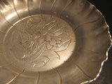 Vintage Hand Forged Aluminum Floral Serving Bowl Fluted Edge World Brand