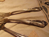 Vintage Silverplate Forks Wm A Rogers Silver Overlay Ornate Old South Pattern Set of 5 Silver Plate Serving, Vintage Forks, French Baroque