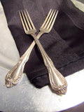 Vintage Silverplate Forks Wm A Rogers Silver Overlay Ornate Old South Pattern Set of 5 Silver Plate Serving, Vintage Forks, French Baroque