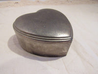 Vintage Heart ShapedPewter Trinket Box Vintage Jewelry Box Vintage Ring Box Heart Shape Trinket Box