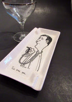 Vintage Cartoon Ashtray Snarky Tie One On Black and White Mid Century Ashtray Retro Barware Humour Tobacciana Signed Homer