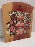 Vintage Mid Century Wall Hanging Wood Sign Key Holder Florida Souvenir Humorous Kitchen Sign