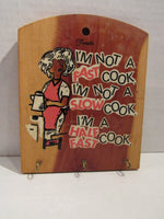 Vintage Mid Century Wall Hanging Wood Sign Key Holder Florida Souvenir Humorous Kitchen Sign