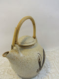 Vintage Ceramic Pottery Teapot Art Pottery Asian Inspired Shape Speckled Pottery