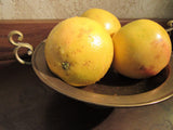 Vintage Hammered Brass Footed Bowl Grecian Handles Centerpiece Fruit Bowl Potpourri