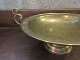 Vintage Hammered Brass Footed Bowl Grecian Handles Centerpiece Fruit Bowl Potpourri