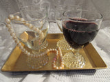 Vintage Beaded Stem Wine Glasses Hob Nail Anchor Hocking Boopie Set of 4 Mid Century