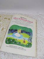 Vintage Little Golden Book Children's Collectible Books Walt Disney's MickeyMouses Picnic Alice in Wonderland Vintage Children Art Upcycle