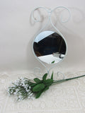 Vintage Shabby Chic White Metal Hanging Mirror