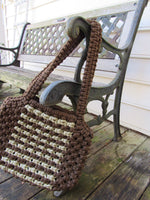 Vintage Macrame Tote Handbag Boho  Purse Handbag Eco Shopping Bag Trending Fiber Arts