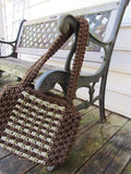 Vintage Macrame Tote Handbag Boho  Purse Handbag Eco Shopping Bag Trending Fiber Arts