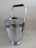 Vintage Ice Bucket, Mid Century Ice Bucket, Vintage Silver Ice Bucket, Kromex Ice Bucket, Black & Silver Aluminum Ice Bucket, Retro Bar