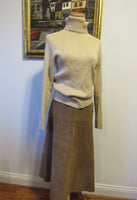 Vintage Suede Skirt A Line Osgood Smuk 1980s Haute Couture Boho Trendy Sothwestern Style