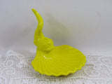 Vintage Mod Fish Tail Dish Ring Dish Mod Yellow Whimsical Trinket Candy Dish