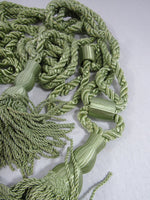 Vintage Mid Century Drapery Tie Backs  Double Cord Tassel Fringe Home Decor Drapery Trim Upholtsry Trim